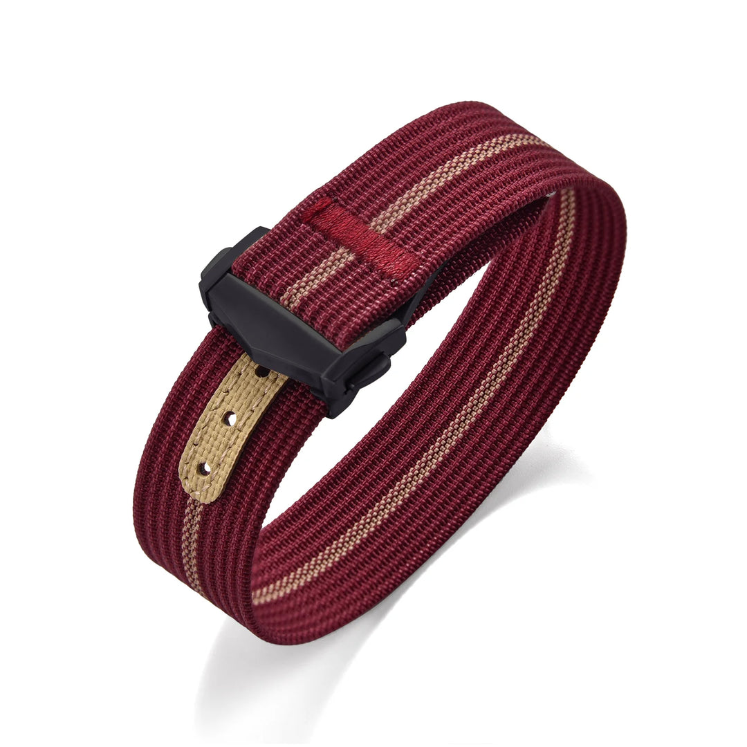 Ribbed Nylon & FKM Rubber Watch Strap – 18–22mm Folding Buckle for Omega, Tudor & Seiko