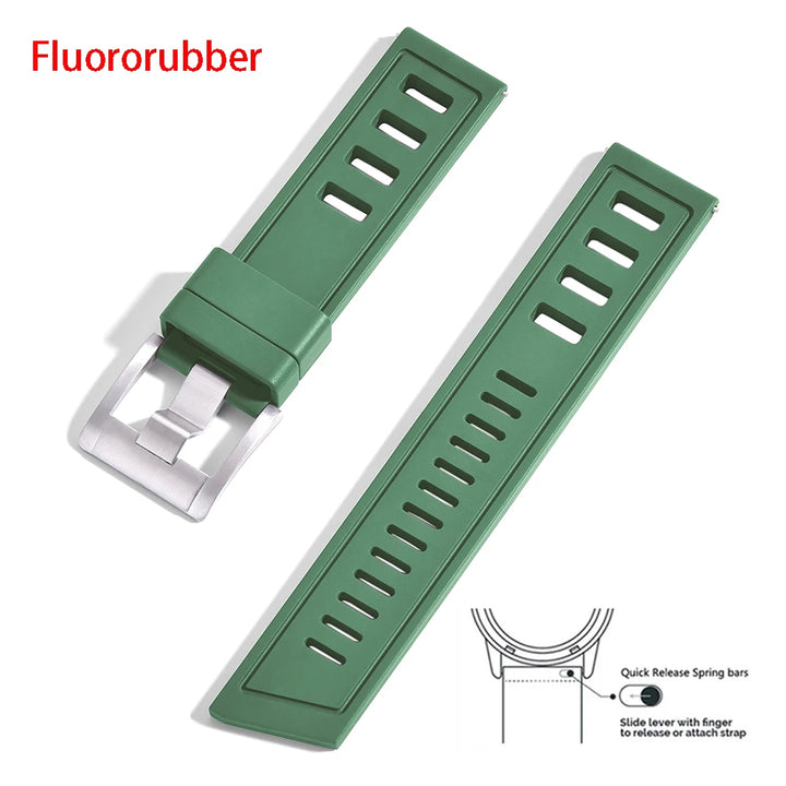 New Design SOFO Fluororubber FKM Watch Strap 20mm 22mm Waterproof Quick Release Watchbands For Each Brand Diving Watches