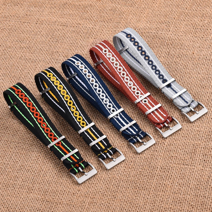 NATOBEL Embroidery Recycled Nylon Sailcloth Strap 20mm 22mm Luminous Recycled Nylon Watchband For Scuba Fifty Series Watches