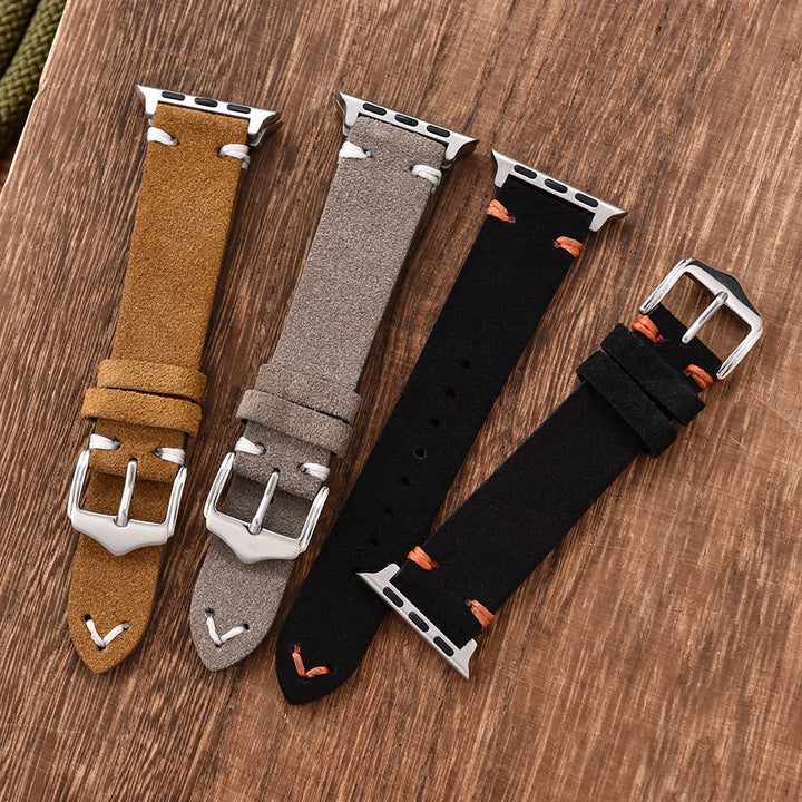 Suede Leather Strap for Apple Watch Band 49mm 44mm 41mm 42mm 38mm 46mm Bracelet Men Women iWatch Ultra Series 2 10 9 8 7 SE 5 4