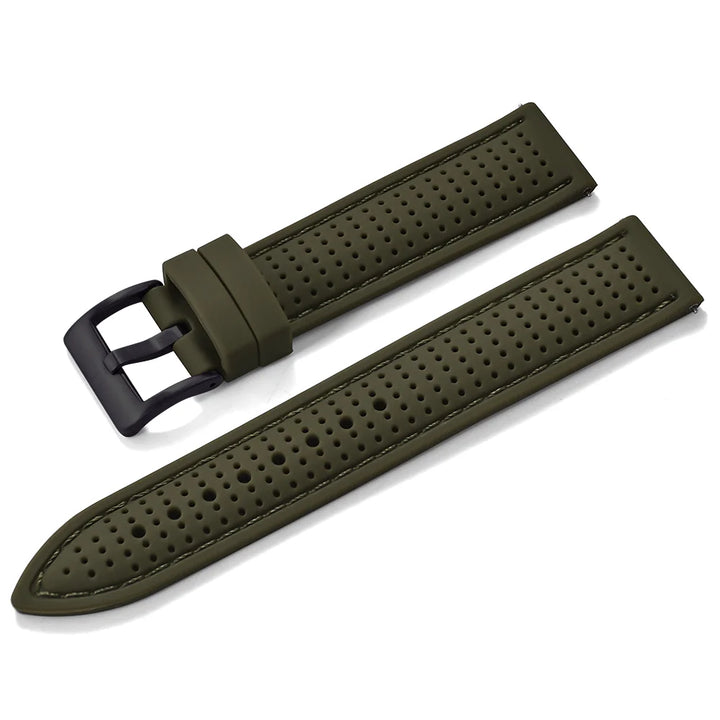 JUELONG Premium Porous Design Soft Rubber Watch Strap Perfect Fit Flat End Universal Quick Release Watch Strap 18mm 20mm 22mm