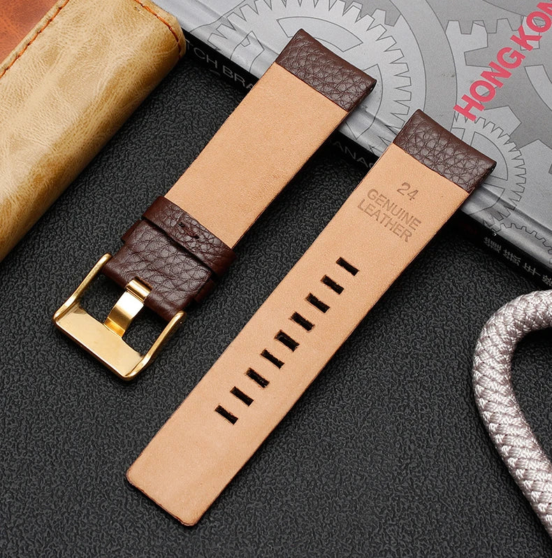 Genuine Leather Watch Strap for Diesel (22–30mm)