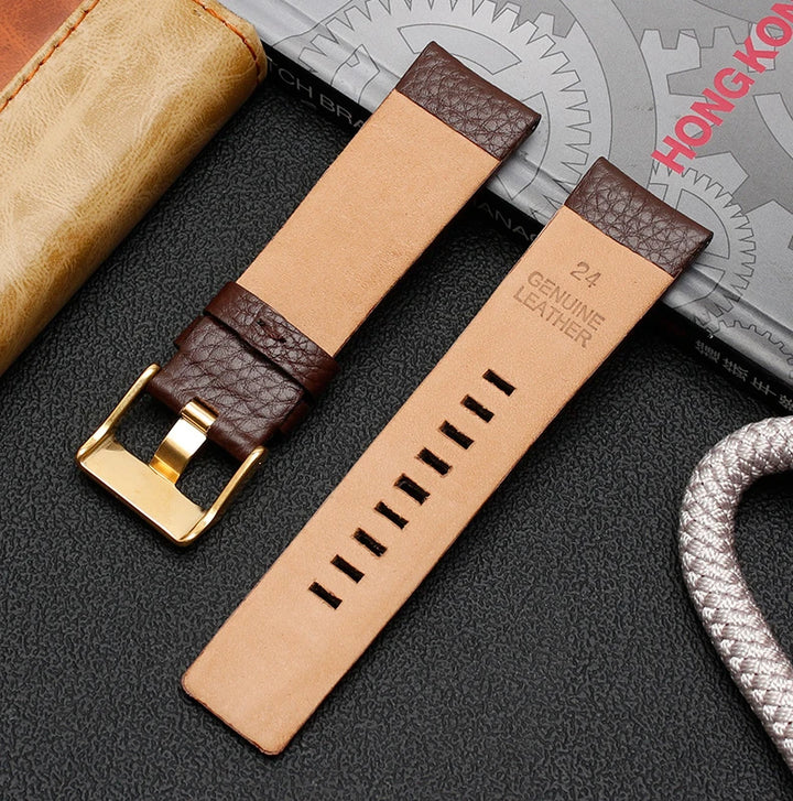 Genuine Leather Watch Strap for Diesel (22–30mm)