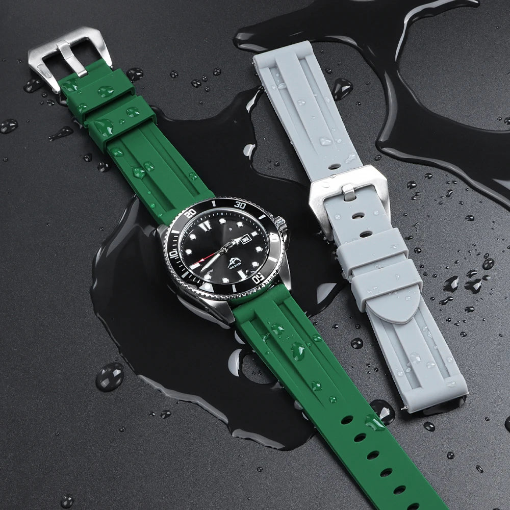 Quick Release Silicone Watch Band 20–26mm for Panerai, Omega, Seiko & Casio