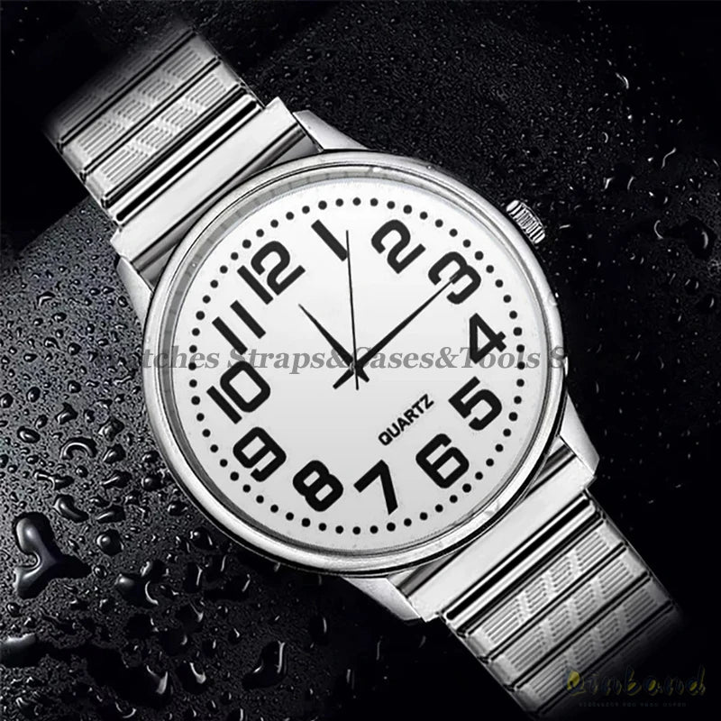 12 14 16 18 20mm 22mm Stretch Expansion Stainless Steel Watch Band Retractable Strap Metal Elastic Band Accessories Men Bracelet