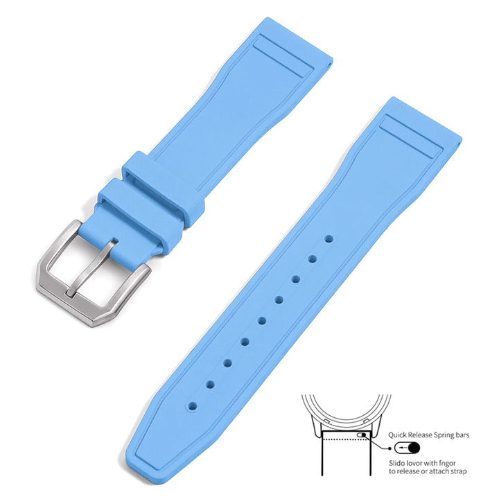Premium Grade Fluororubber FKM 20mm 21mm 22mm Watch Strap Diving Waterproof Quick Release Watchbands