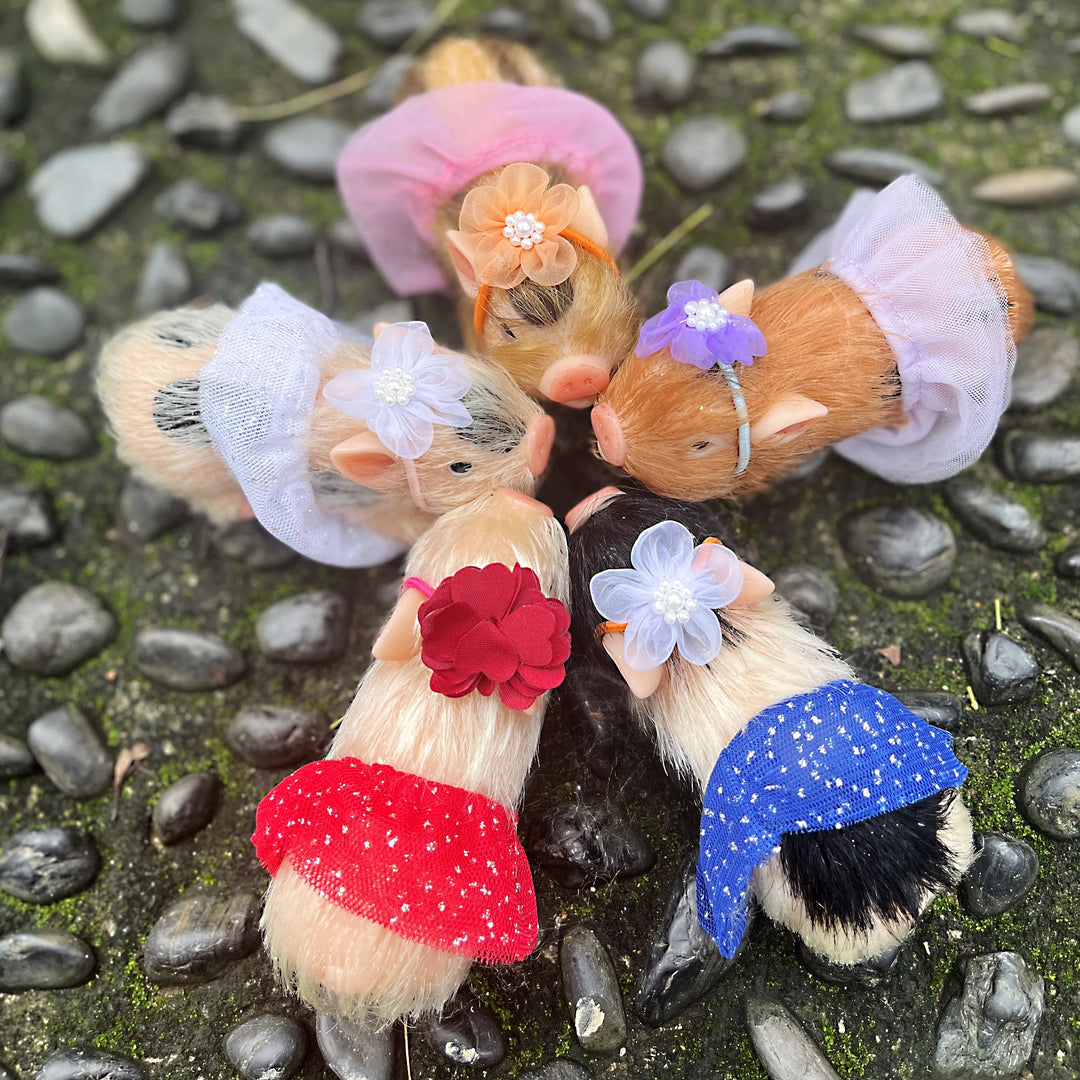 12 cm Mini Silicone Reborn Piglet Doll + 3 Outfits