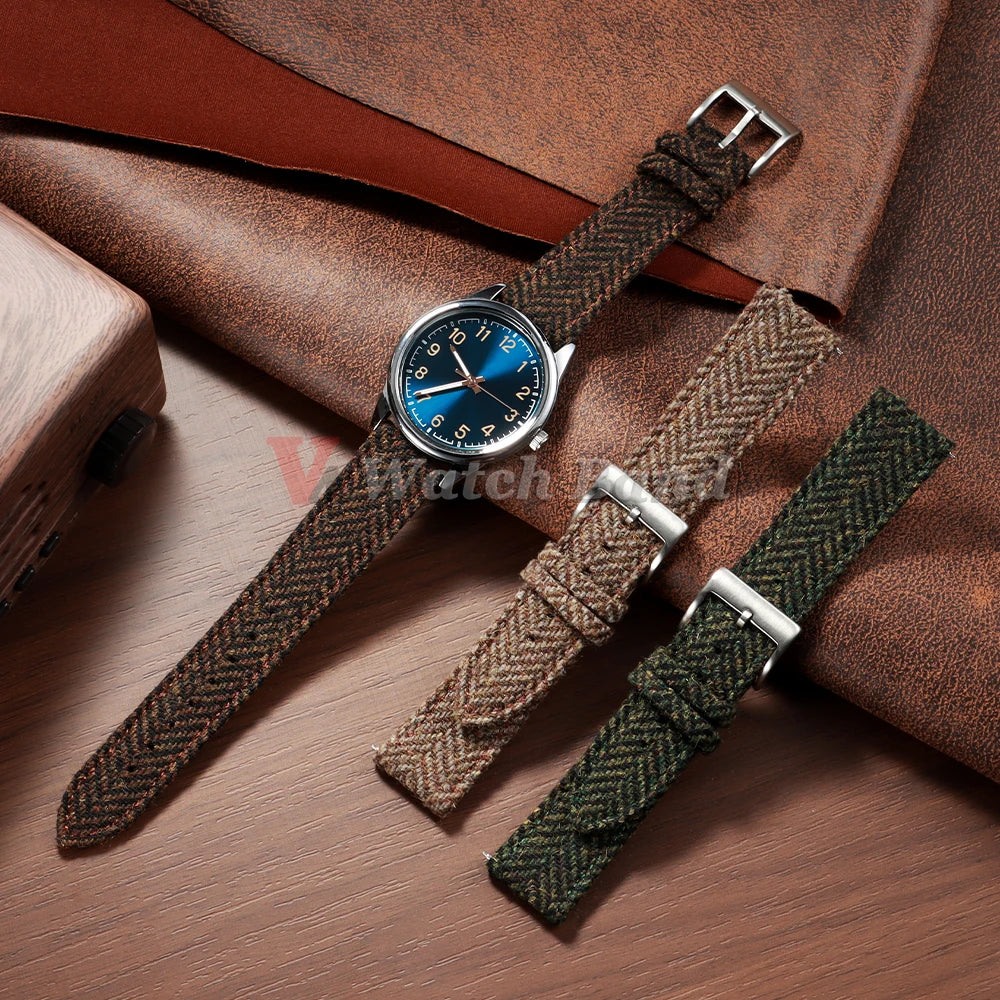 Vintage Cowhide Nylon Watch Strap 18/20/22mm