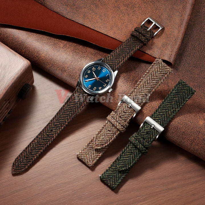 Vintage Cowhide Nylon Watch Strap 18/20/22mm