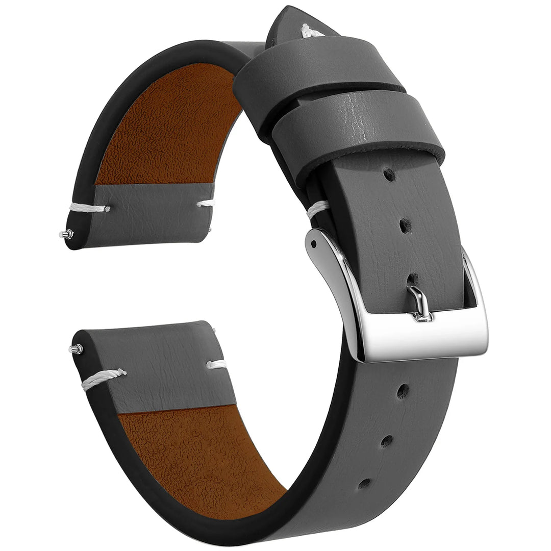 Sport Vintage Leather Watch Band 18–22mm with Stainless Steel Buckle