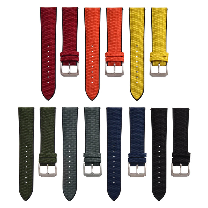 Quality Sailcloth Watch Strap18/19/ 20/21/22mm Silicone Rubber Watchband Nylon Qucik Release Fabric Bracelet Universal Wristbelt