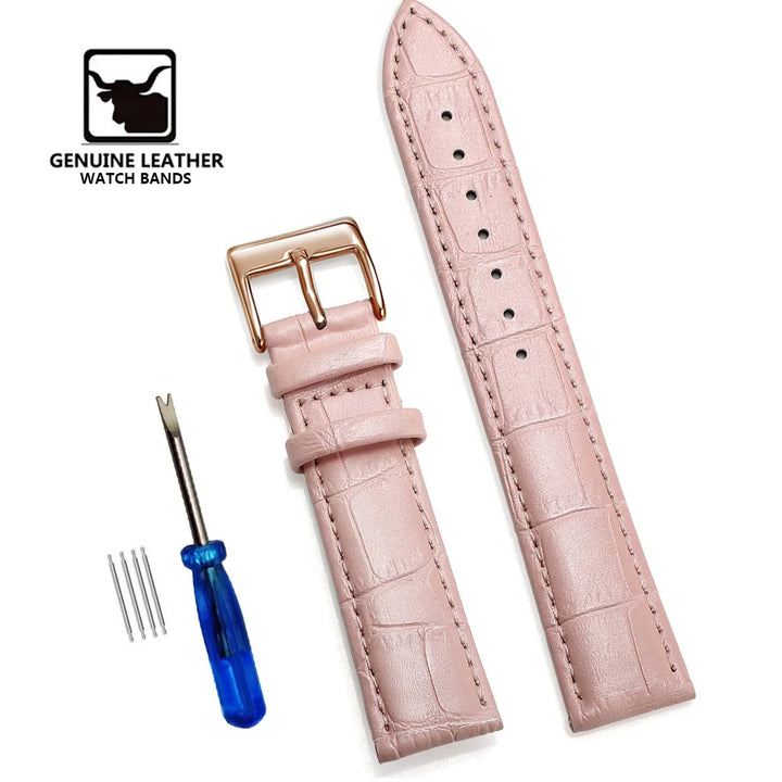 Premium Genuine Leather Watch Band 12–24mm (With Tool)