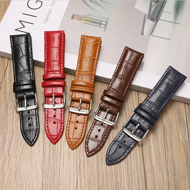 Genuine Calfskin Leather Watch Strap (10–24mm Universal)
