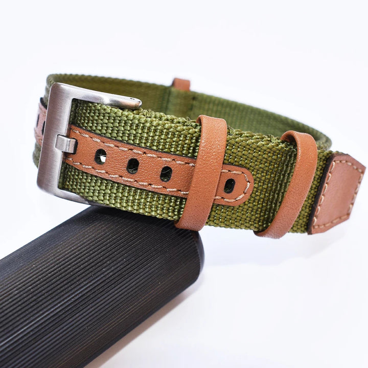 Woven Nylon Geniune Leather Strap for Hamilton Khaki Wristband Men Military Sport Band for Huawei Gt2 Belt 18mm 20mm 22mm 24mm