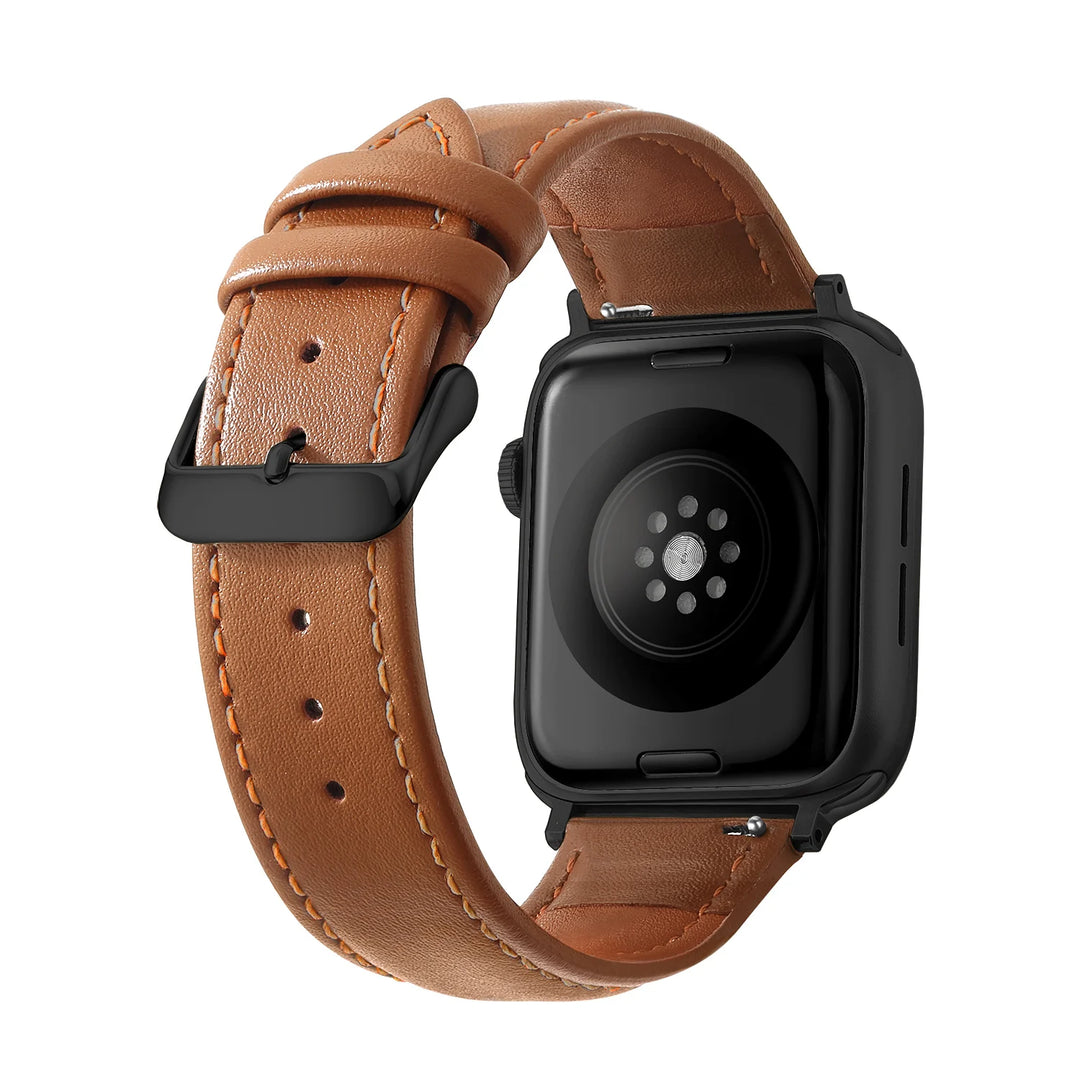 Genuine Leather Apple Watch Band 40–49mm for iWatch Series 3–8 & Ultra