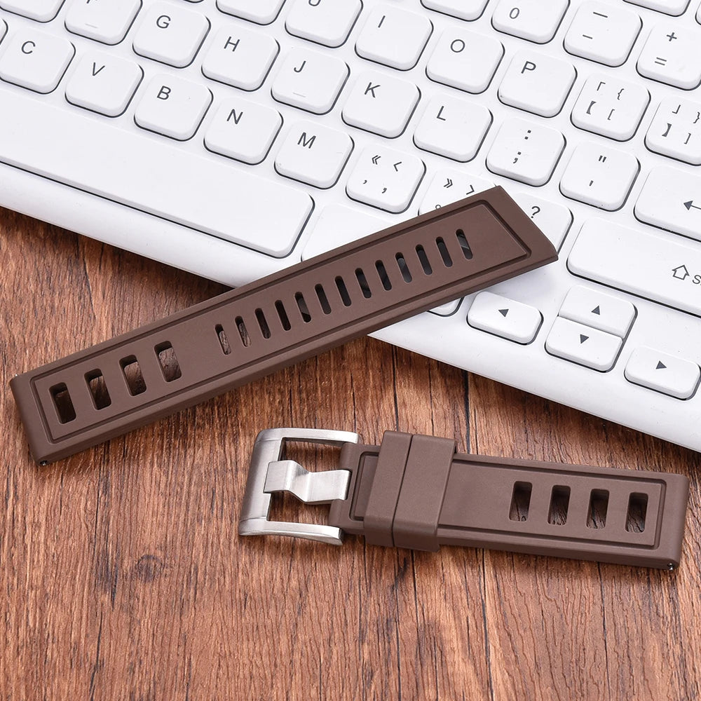 New Design SOFO Fluororubber FKM Watch Strap 20mm 22mm Waterproof Quick Release Watchbands For Each Brand Diving Watches