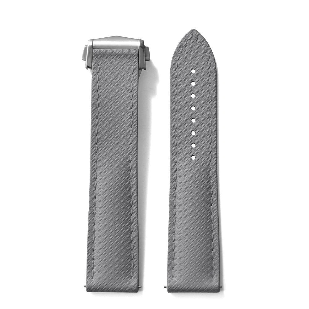 JUELONG Original Soft FKM Rubber Watch Strap 20mm 22mm Tropical Texture Perfect Fit Flat End Universal Quick Release Watch Strap