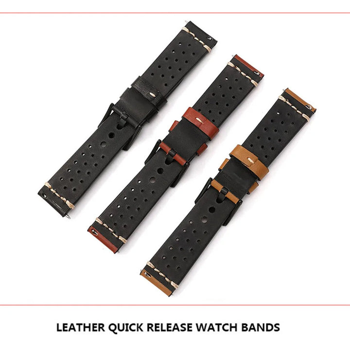 Fashion Quick Release Top Grain Leather Watch Band 20mm 22mm