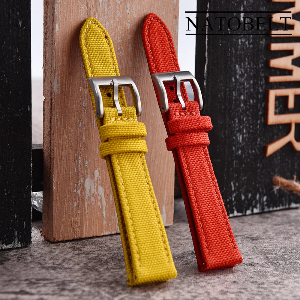 Sailcloth Leather Watch Strap – 18-22mm Quick Release