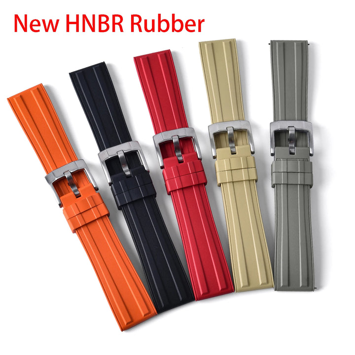 New Design Frosted Grain HNBR Rubber Watch Strap 20mm 22mm Original Locking Feature Quick Release Diving OSAND Rubber Watch Band
