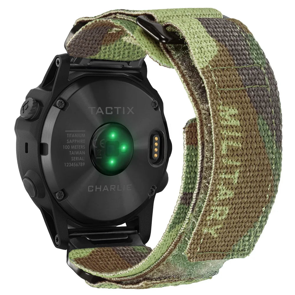 HEMSUT Nylon Military Quickfit Watch Strap – 20–26mm for Garmin
