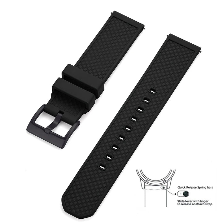 Premium Grade FPM/FKM Watch Strap 18mm 20mm 22mm New Design Fluoro Rubber Watchbands Quick Release For Each Brand Smart Watches
