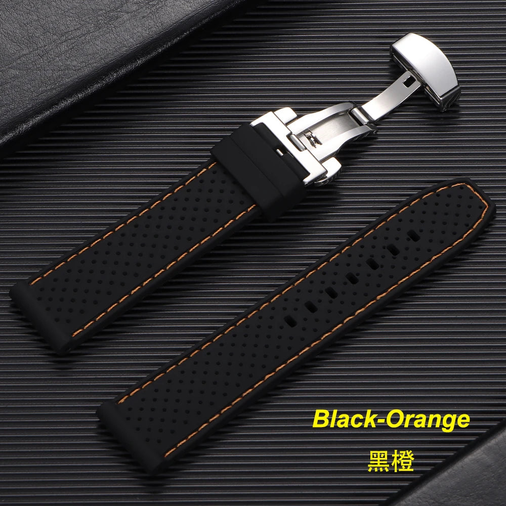 Premium Silicone Watch Strap – 20/22mm, Waterproof & Breathable, Butterfly