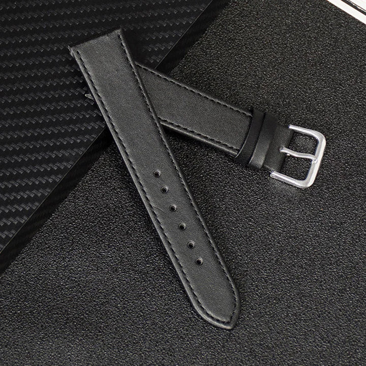 Black & Brown PU Leather Watch Strap (12–22mm)