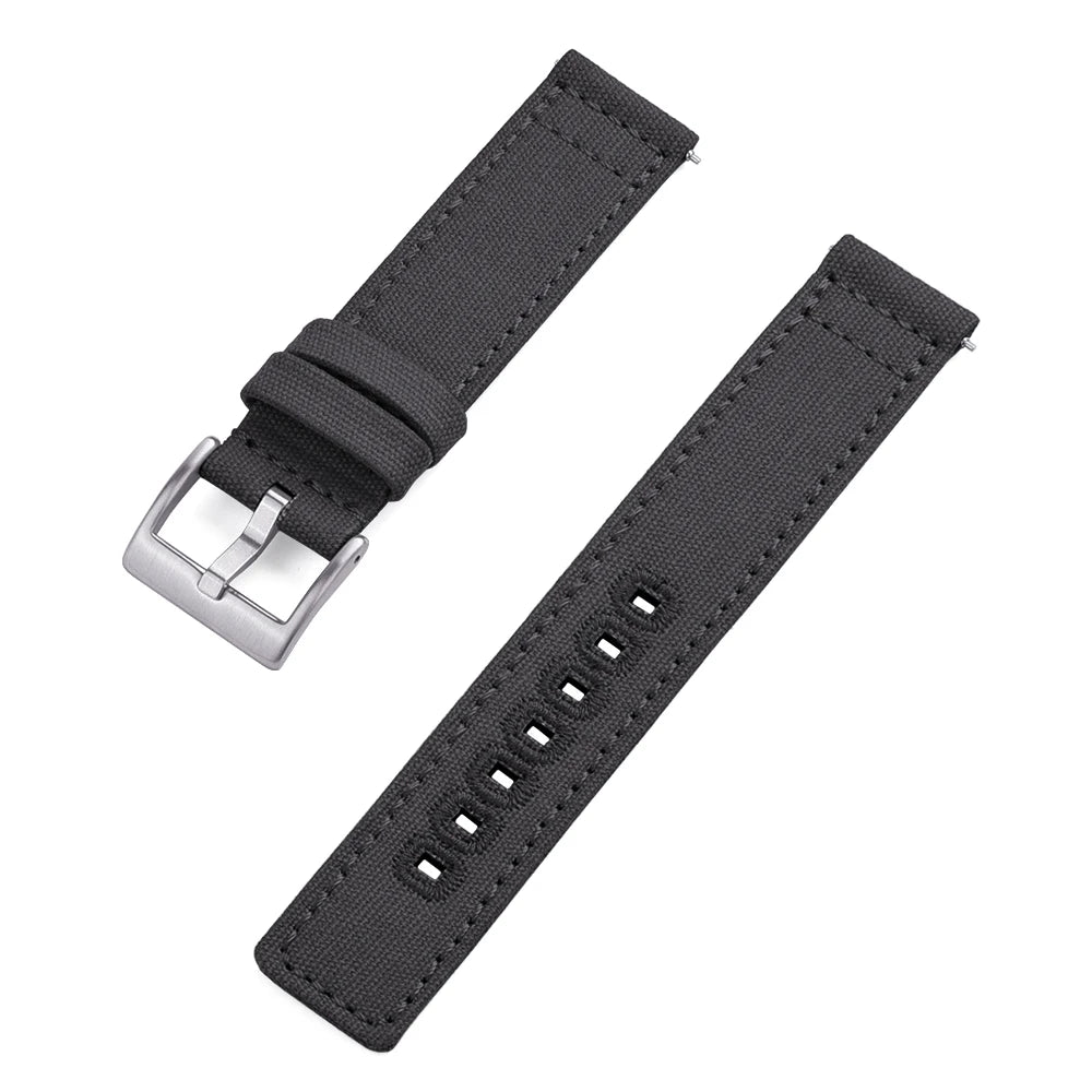 JUELONG Premium Nylon Sailcloth Watch Strap 20mm 22mm Canvas Sailcloth Watch Bands Quick Release Perfect Fit Flat End Universal