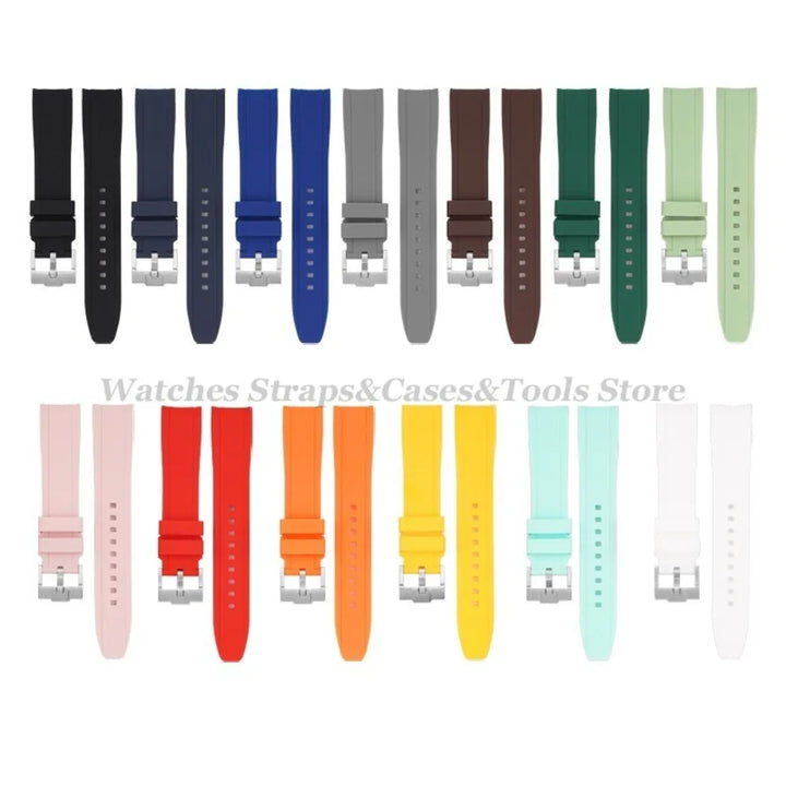 Soft Silicone Watch Strap for Omega for Swatch for MoonSwatch Band Men Women Curved End Diving Rubber Sport Watch Bracelet 20mm