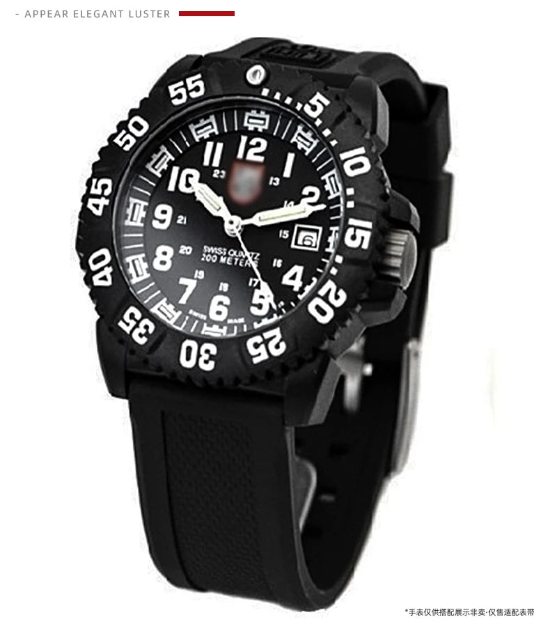 Waterproof Silicone Watch Band 20–23mm for Luminox 3051.BO (Outdoor,
