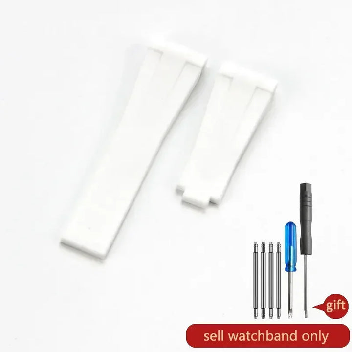 Silicone Rubber Watch Band 20mm for Rolex Daytona, Submariner, Yacht-