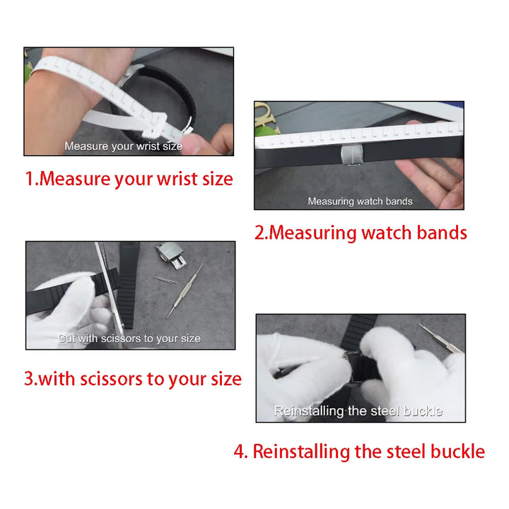 JUELONG CTS Fluororubber Watch Strap 18mm 19mm 20mm 22mm New Quick Release Butterfly Buckle Watch Band FKM Strap For Cut To Size