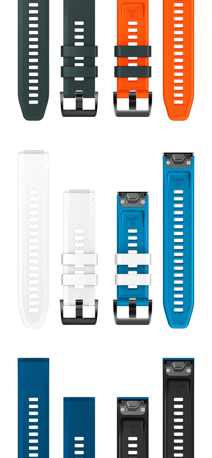 QuickFit Silicone Watch Strap 22/26mm for Garmin Fenix, MARQ, Epix & D2 Series