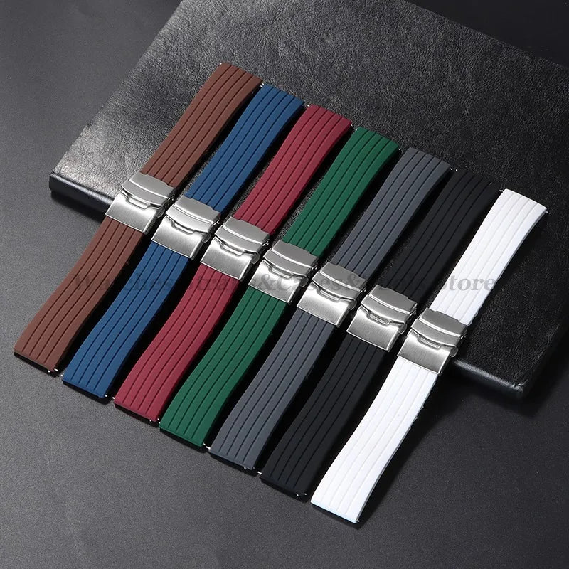 18mm 20mm 22mm 24mm Quick Release Silicone Watchband for Huawei Watch GT4/GT3 46mm for Seiko for Omega for Fossil Rubber Straps