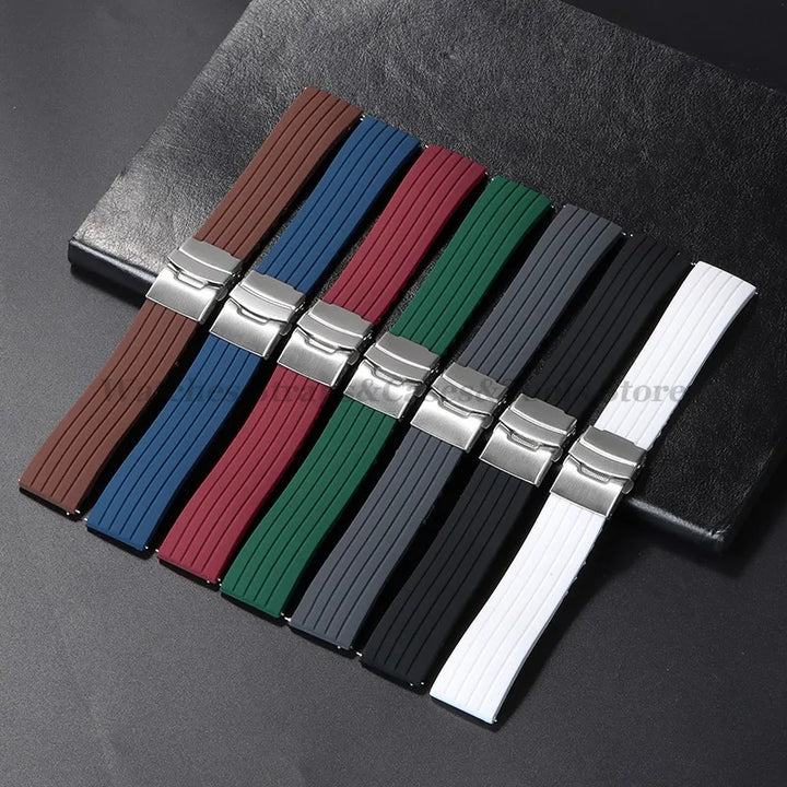 18mm 20mm 22mm 24mm Quick Release Silicone Watchband for Huawei Watch GT4/GT3 46mm for Seiko for Omega for Fossil Rubber Straps