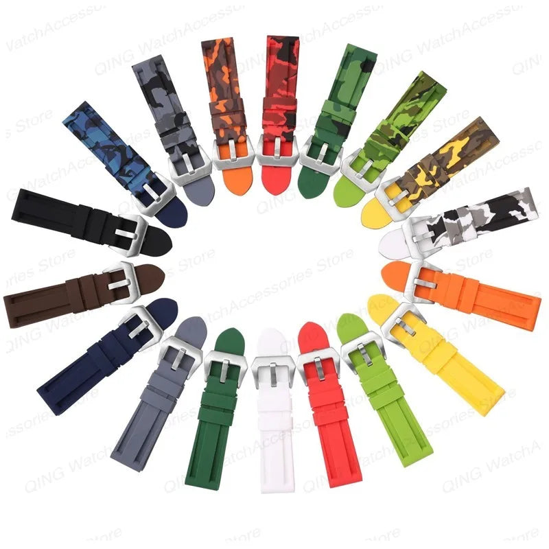 Panerai Silicone Watch Strap – 20–26mm, Waterproof Rubber Band