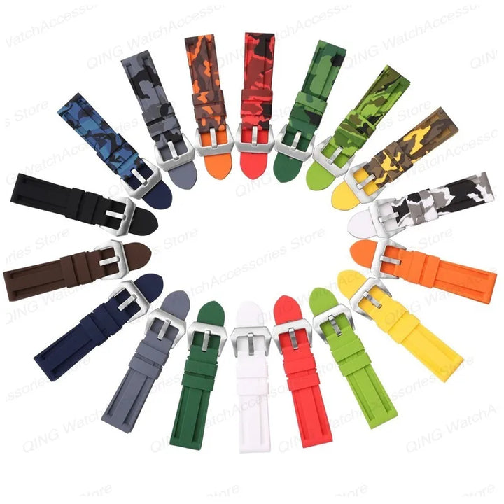 Panerai Silicone Watch Strap – 20–26mm, Waterproof Rubber Band