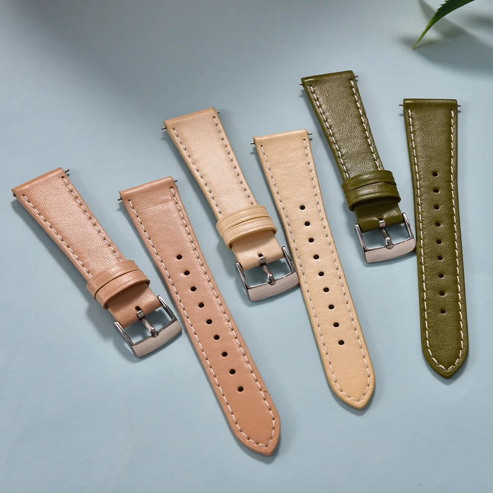 Leather Watch Strap – Quick Release, 20/22mm, Universal for Omega, Seiko & Cartier