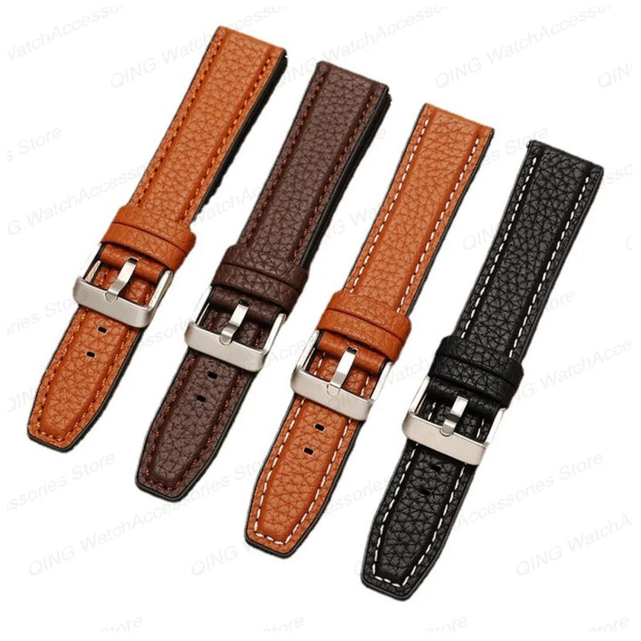 Silicone Leather Quick‑Release Watch Strap – 18/20/22mm, Waterproof for