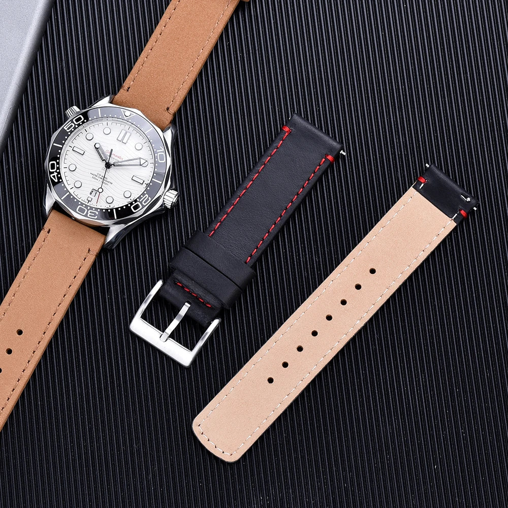 NATOBELT High Quality Leather Watch Strap 20mm 22mm Quick Release Leather Watch Band Strap Replacement Belt For Men Women
