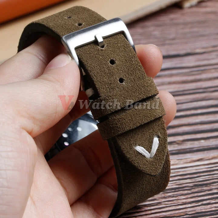 Quick Release Soft Suede Leather Watch Strap (14–22mm)