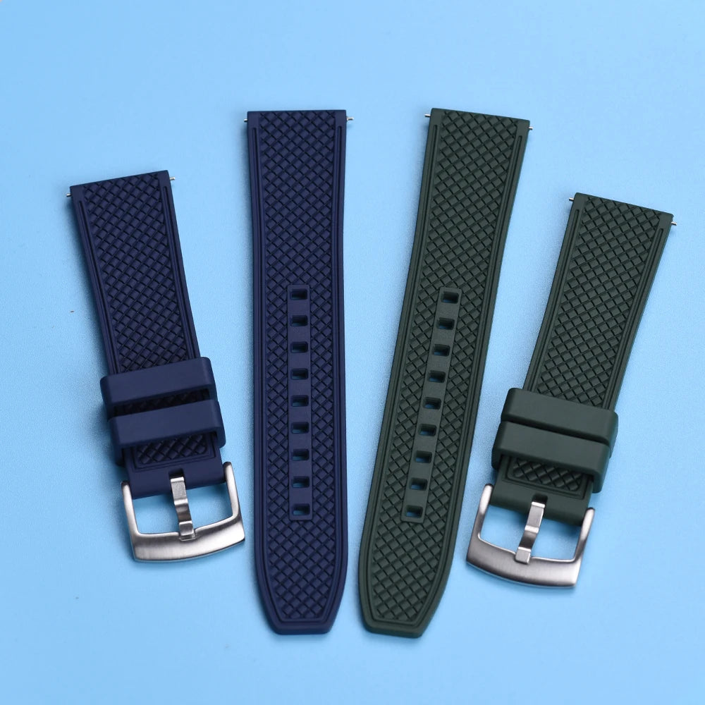 NATOBELT Bullet Shape HAISCH FKM Rubber Watch Strap 18mm 20mm 22mm 24mm Quick Release WatchBand Diving Waterproof Wristband