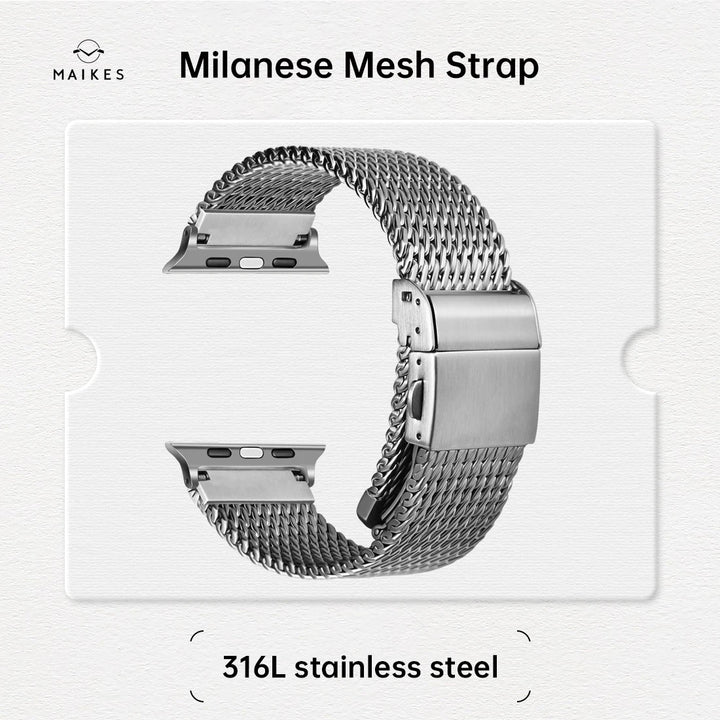 Maikes Milanese Mesh Apple Watch Ultra 2 Band 49mm, 316L Stainless Steel Watch Strap, For Apple Watch Bracelet Accessories