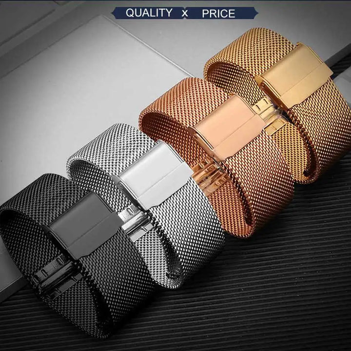 Universal Milanese Stainless Steel Watch Strap (12–24mm)