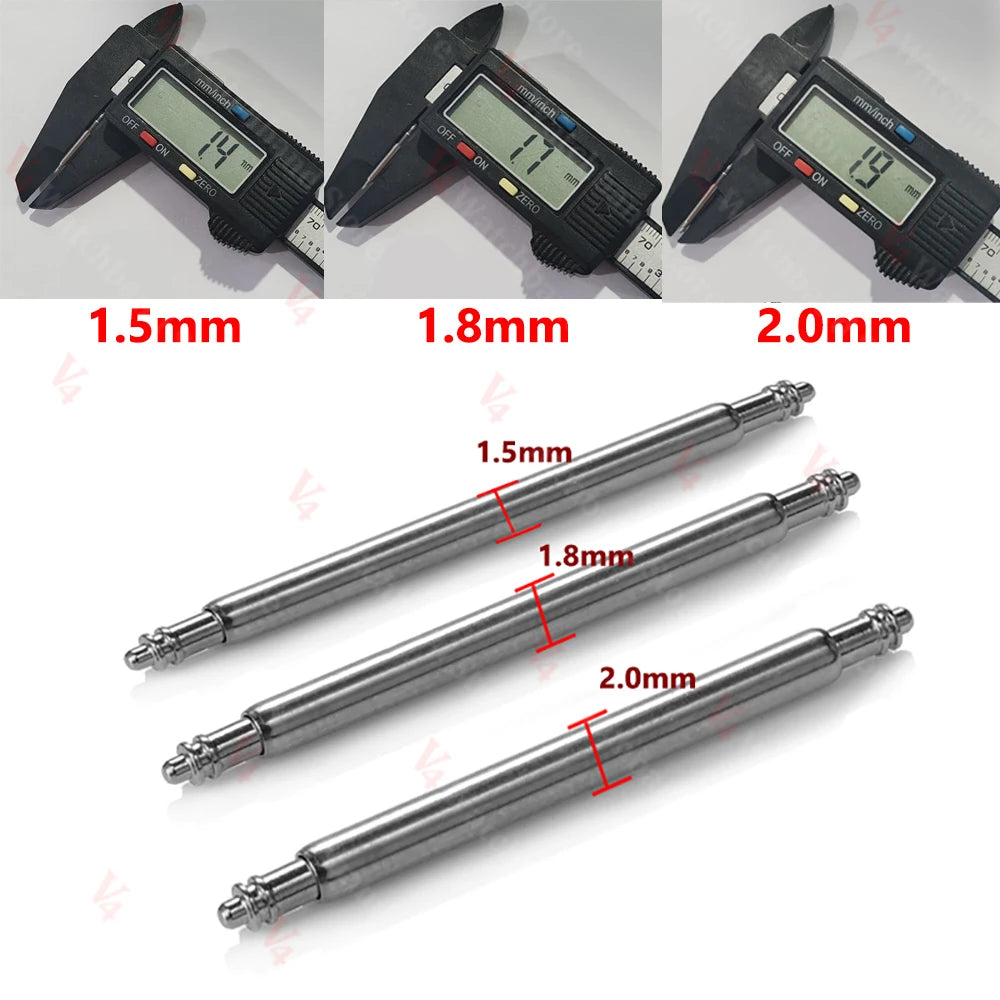20pcs Watch Band Spring Pins 16–24mm (1.5–2.5mm Stainless Steel)