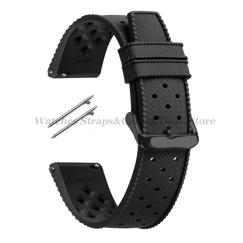 Tropic Silicone Watch Strap 18/20mm 22mm for Seiko for Fossil for Oris Wrist Band Quick Release Soft Rubber Bracelet Replacement