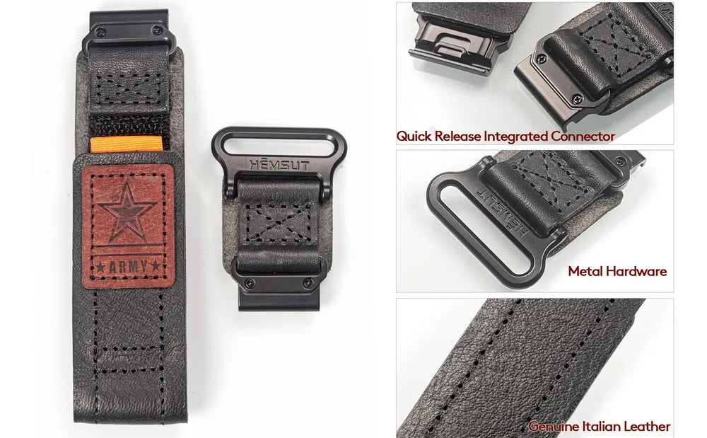 For Garmin Watch Band Leather Quickfit 20 22 26mm Retro Cowhide Straps Compatible Fenix Tactix Epix Instinct Quatix