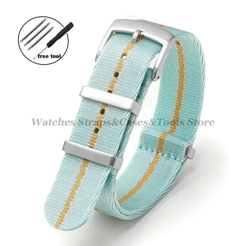 Nylon Watch Strap for Omega 007 for Seamaster 300 Canvas Watchband 18mm 20mm 22mm 24mm for Seiko Men Sport Bracelet Wrist Band