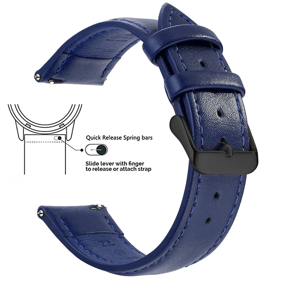 Samco Genuine Leather Watch Band 18–22mm (Quick Release)
